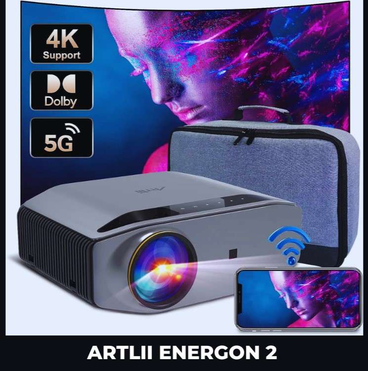 Artlii Energon2 LCD Videoprojecteur 4K, Retroprojecteur Dolby
